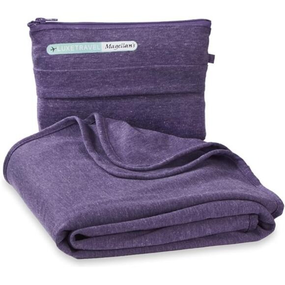 Airplane Travel Blanket | Compact Throw Blanket for Camping and Hiking - Picture 1 of 14